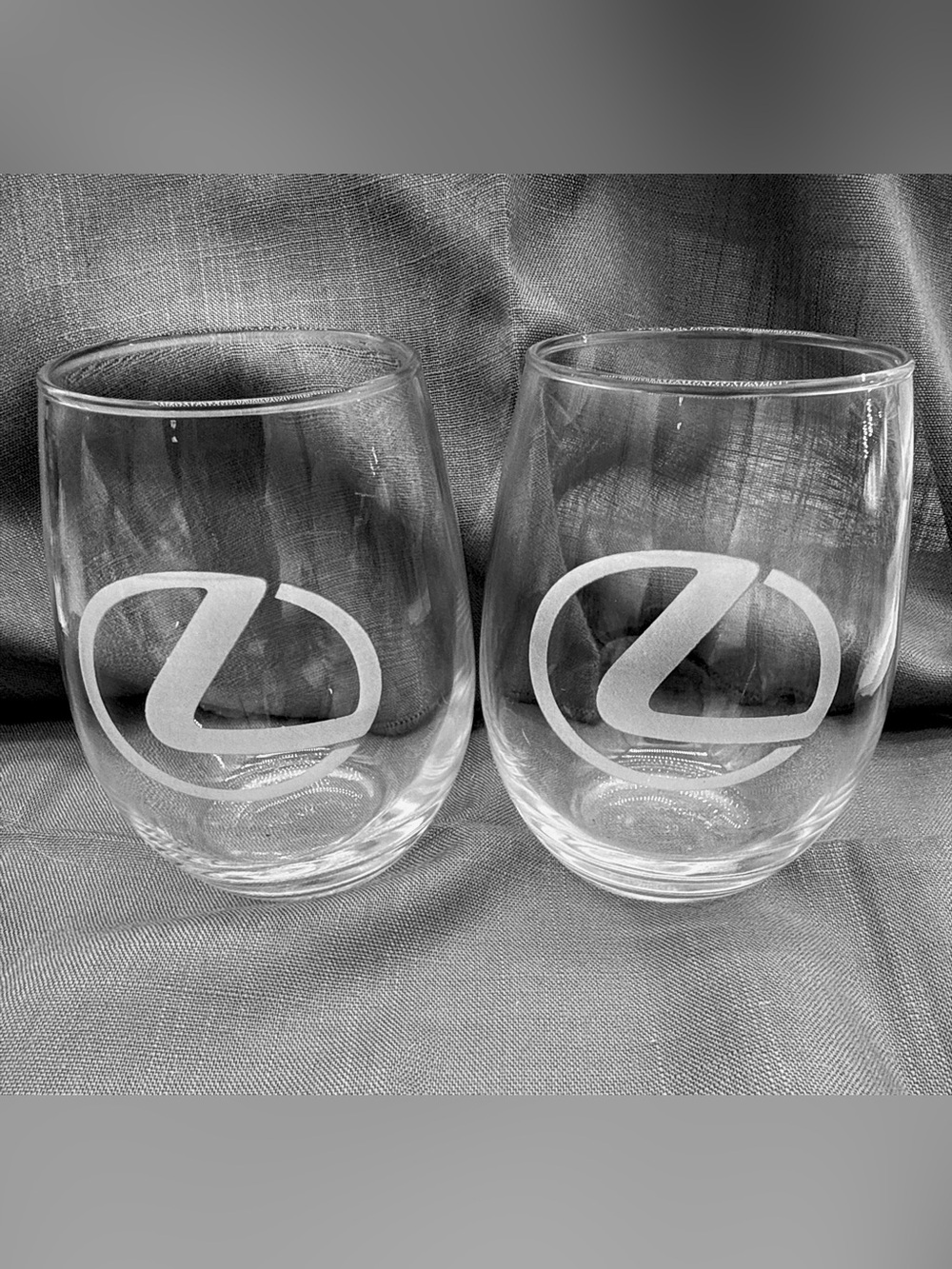 Lexus Etched Logo Stemless Wine Glasses - Clear (Set of 2)
